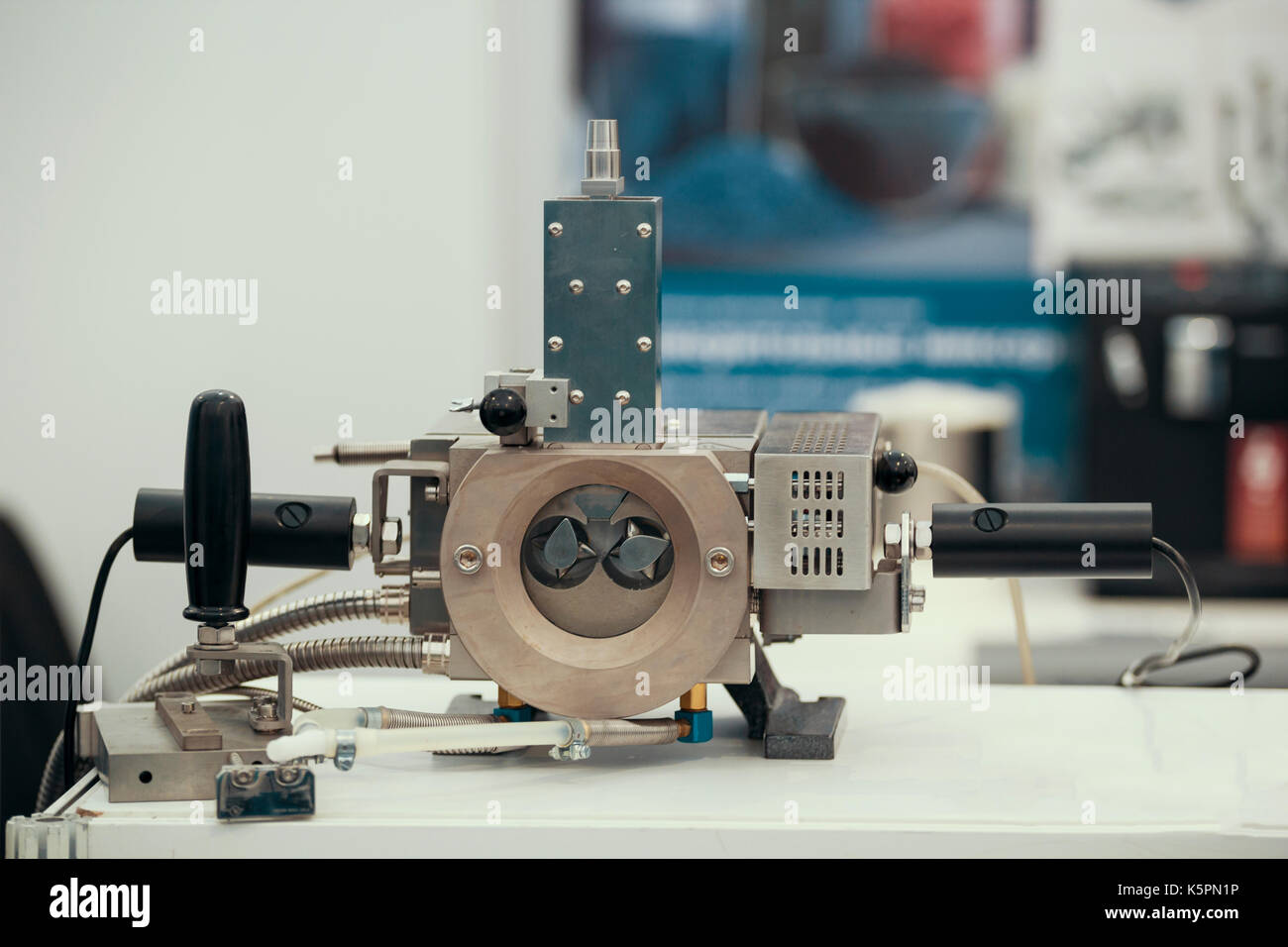 Part of machine for plastic sheets chemistry industry Stock Photo Alamy