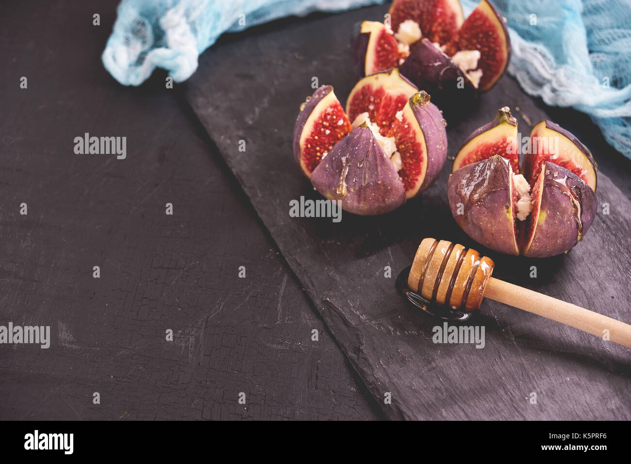 Delicious dessert made with figs fruit and honey Stock Photo Alamy