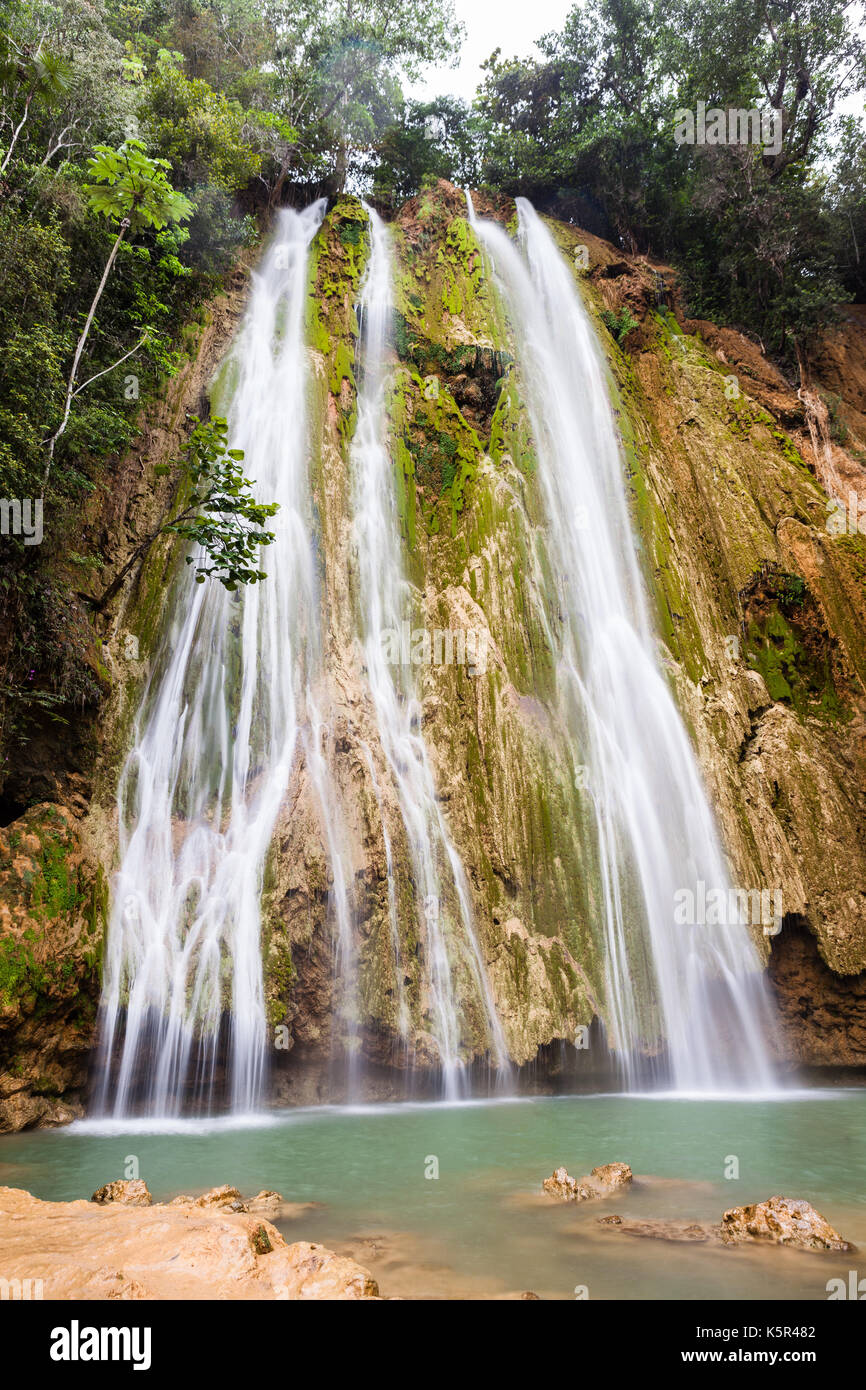 Limón waterfall in Dominican Republic Stock Photo