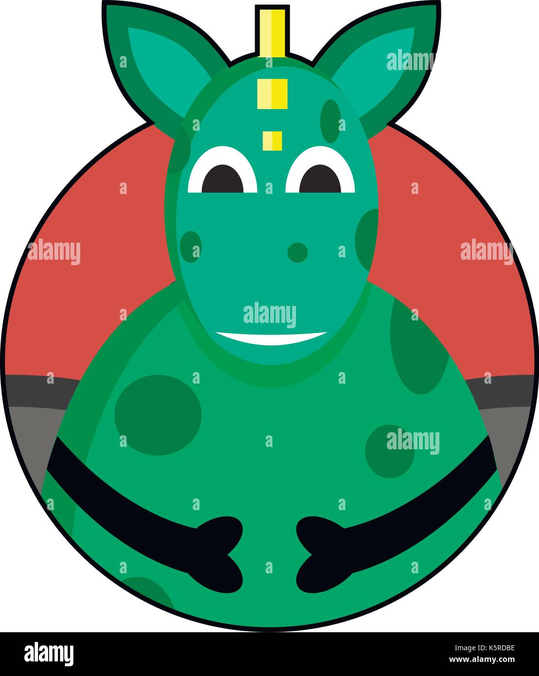 Dragon icon avatar. Vector dragon or dinosaur cartoon, cute monster dragon illustration Stock Vector