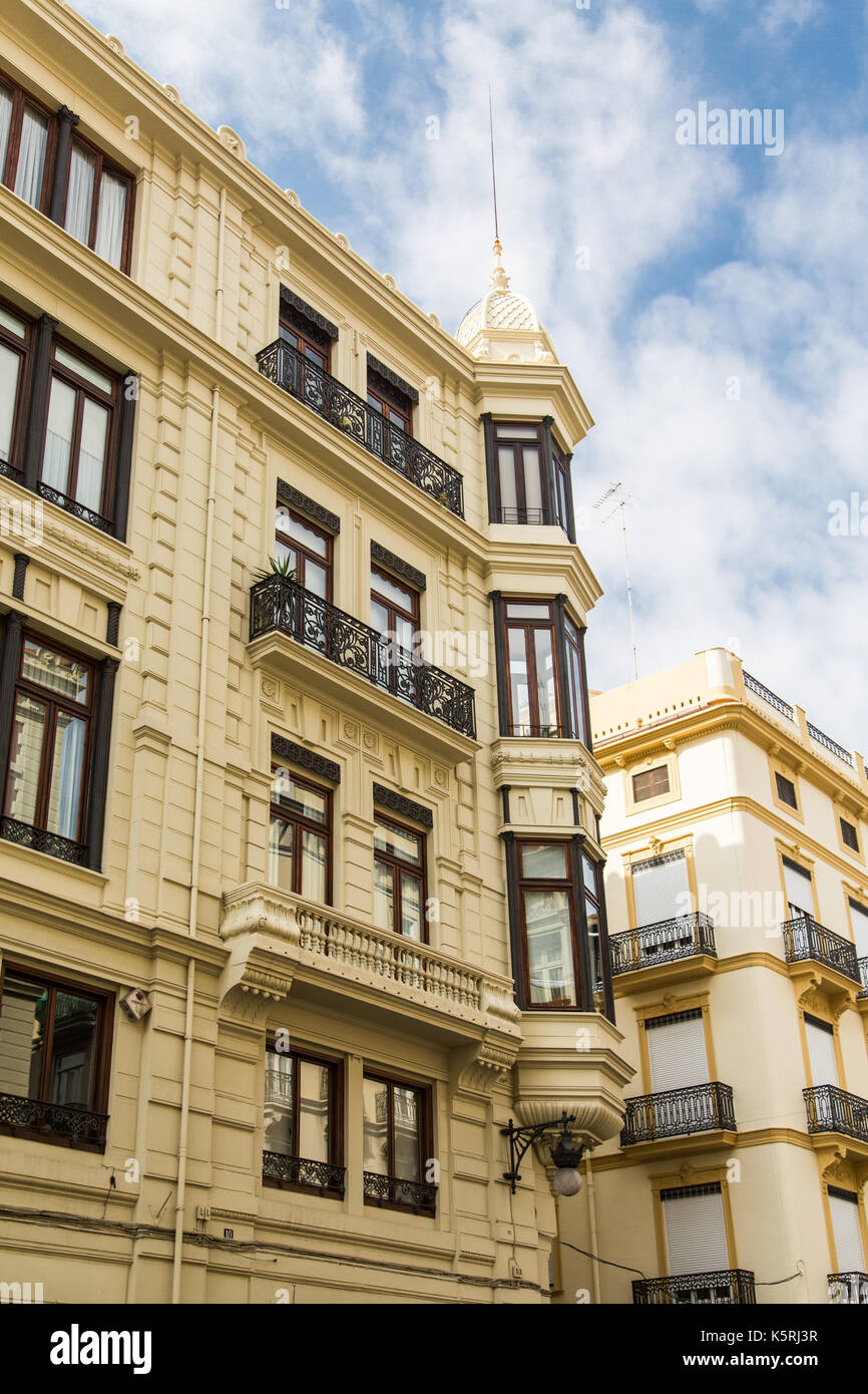 Yellow Plaster Condo Building in Valencia Spain Stock Photo Alamy