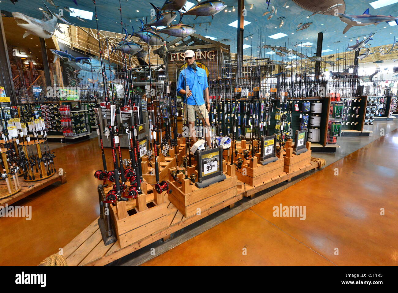 Fishing equipment for sale in America Stock Photo - Alamy