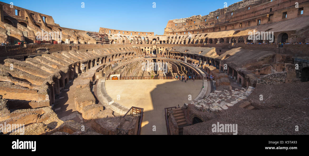 Panoramic view of Arena, Colosseum, Rome, Italy Stock Photo