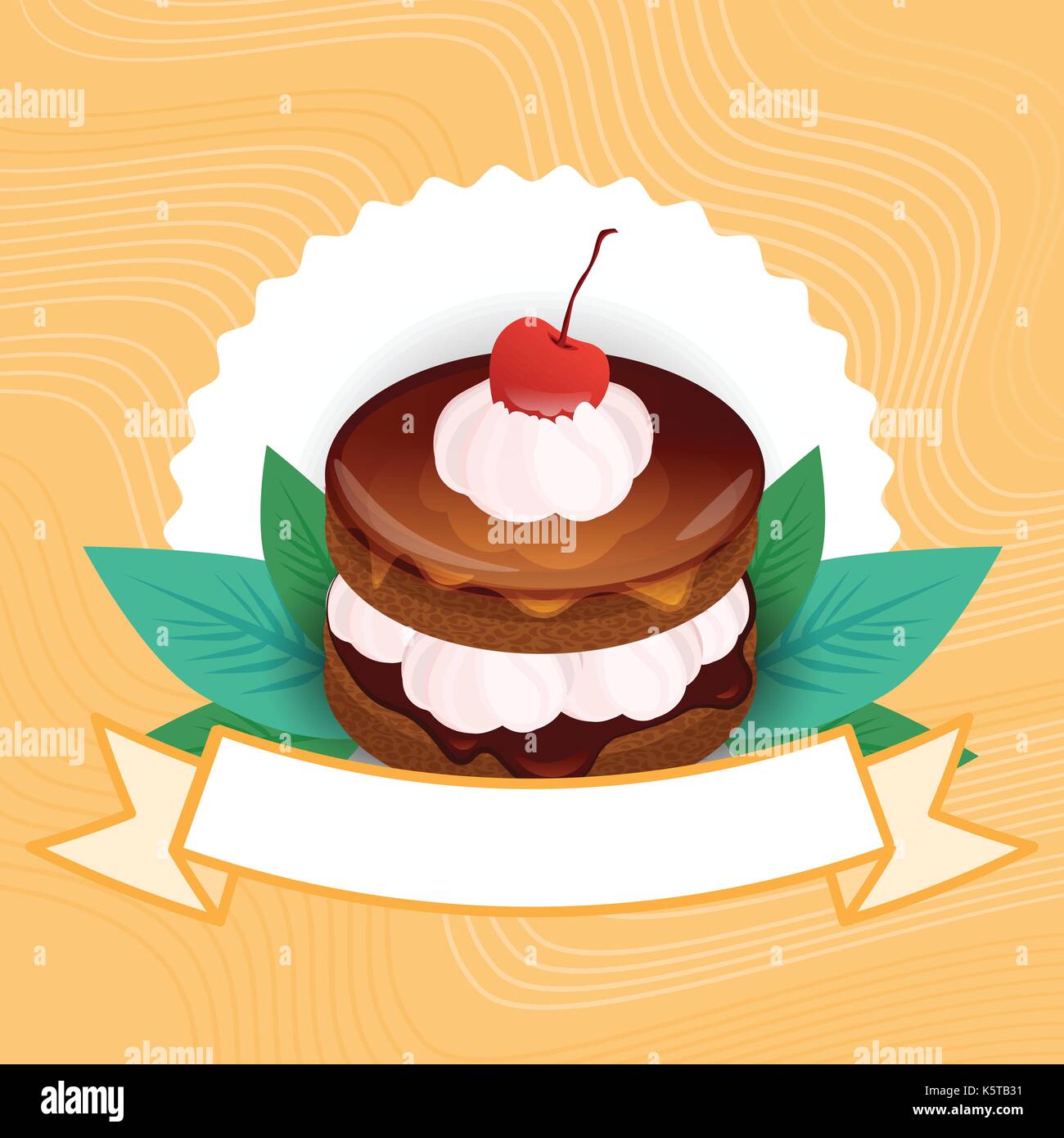 Beautiful chocolate raspberry cake Stock Vector Images - Alamy