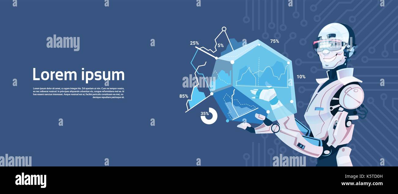 Modern Robot Hold Loading Graphic Diagram, Futuristic Artificial ...