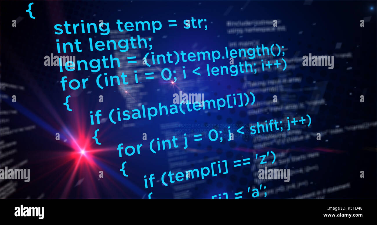 Computer programming code and technology concept. Big data and software abstract background. Stock Photo