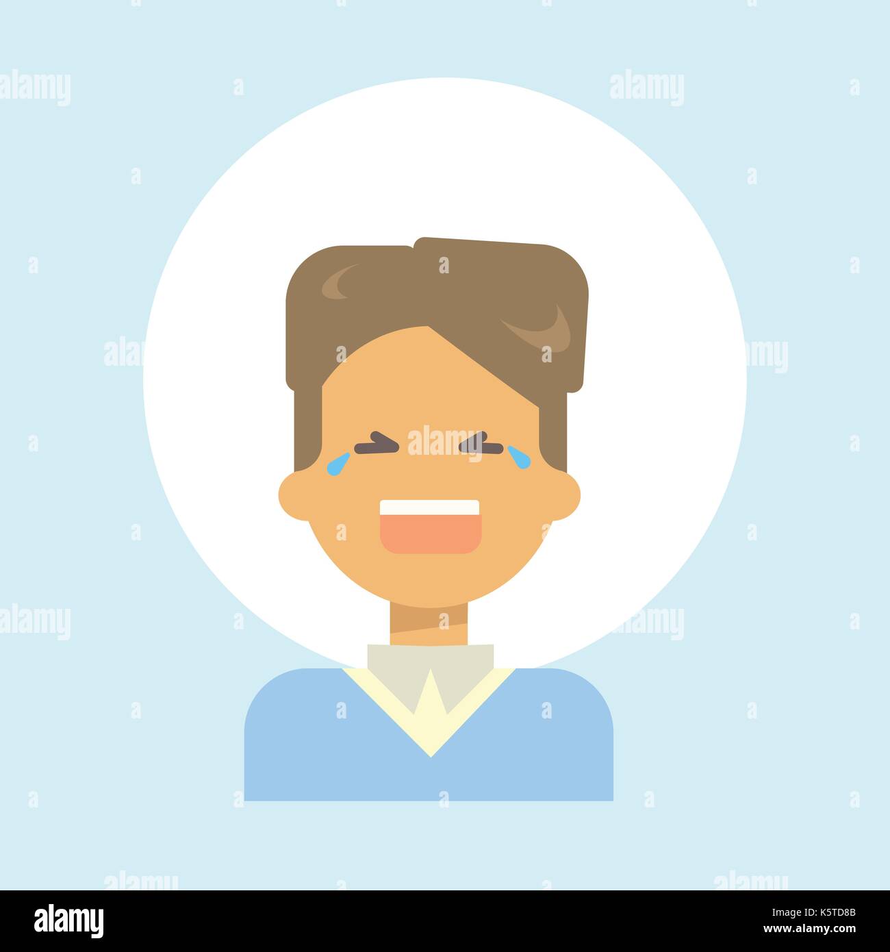 Male Cry Emotion Profile Icon, Man Cartoon Portrait Face Stock Vector ...
