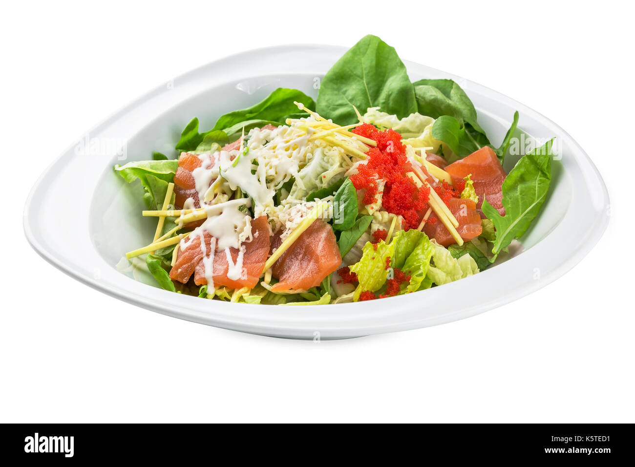 Saki Kunsei Sarada Salad Plate Isolated On White Background Studio Shot Stock Photo Alamy