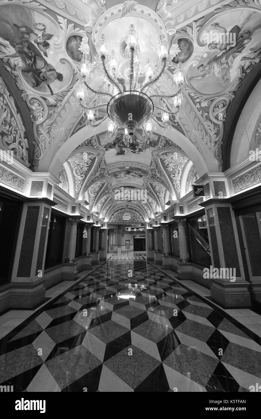 An entrance corridor at the Venetian hotel in Las Vegas Stock Photo