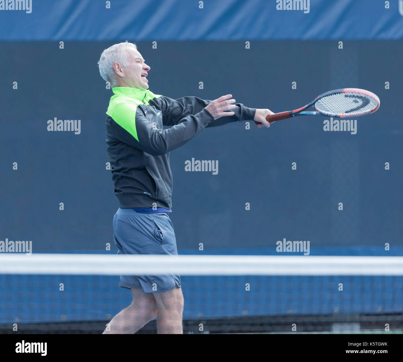 New York, NY USA - September 9, 2017: John McEnroe practices at US Open
