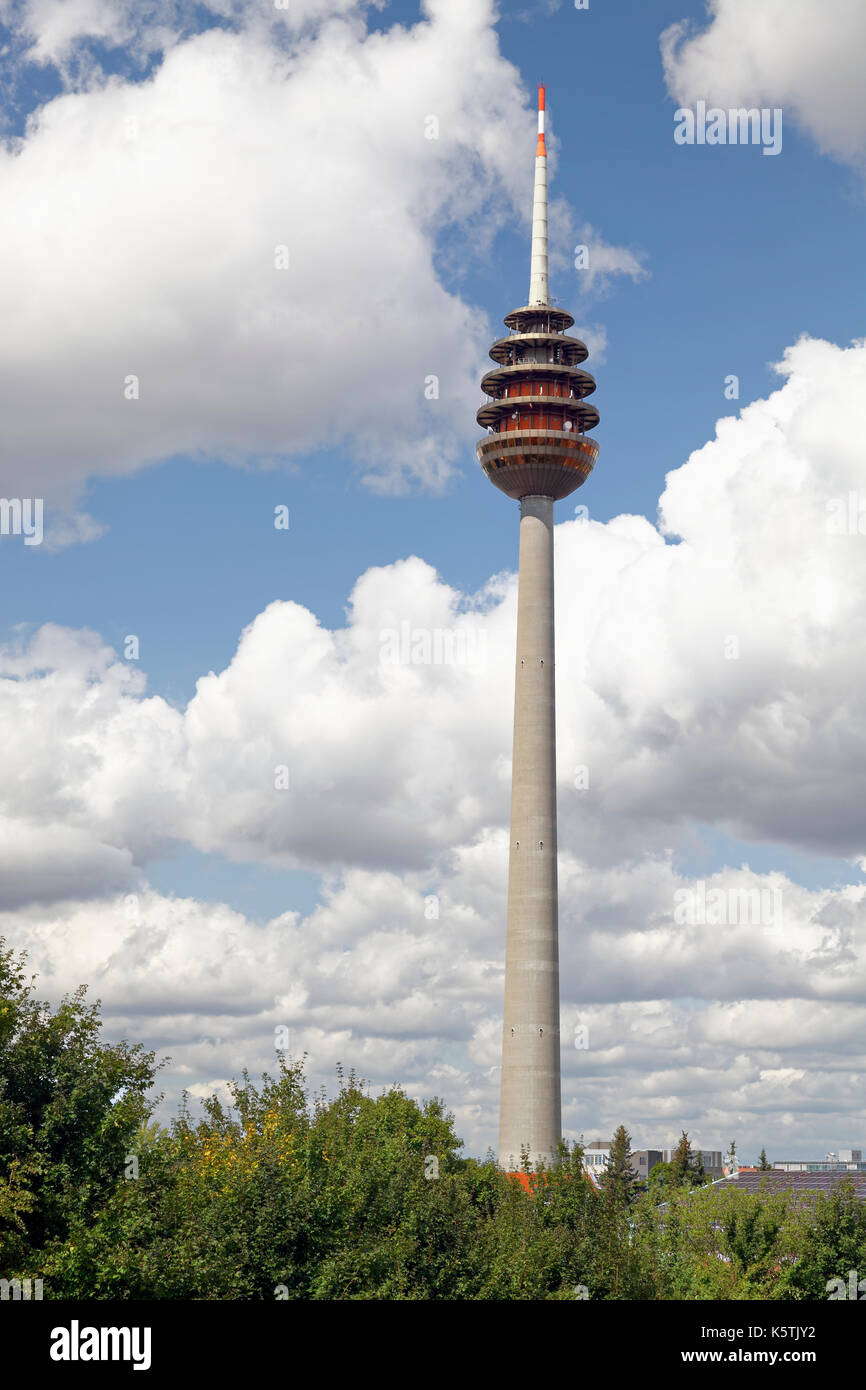 Telecommunication tower, Nuremberg, Middle Franconia, Franken, Bavaria, Germany Stock Photo