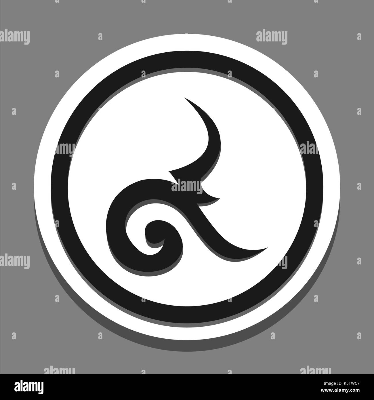 thai font number nine Stock Vector