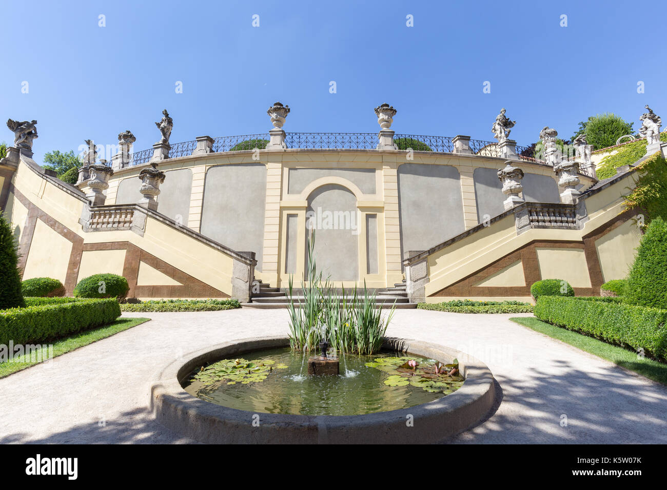 Stairs at the formal and Baroque style Vrtba Garden (Vrtbovská zahrada
