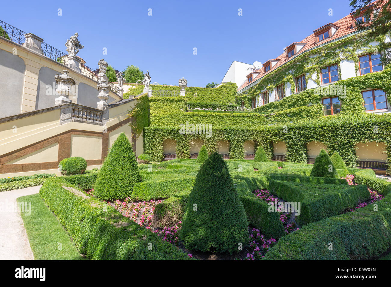 View of the formal and Baroque style Vrtba Garden (Vrtbovská zahrada