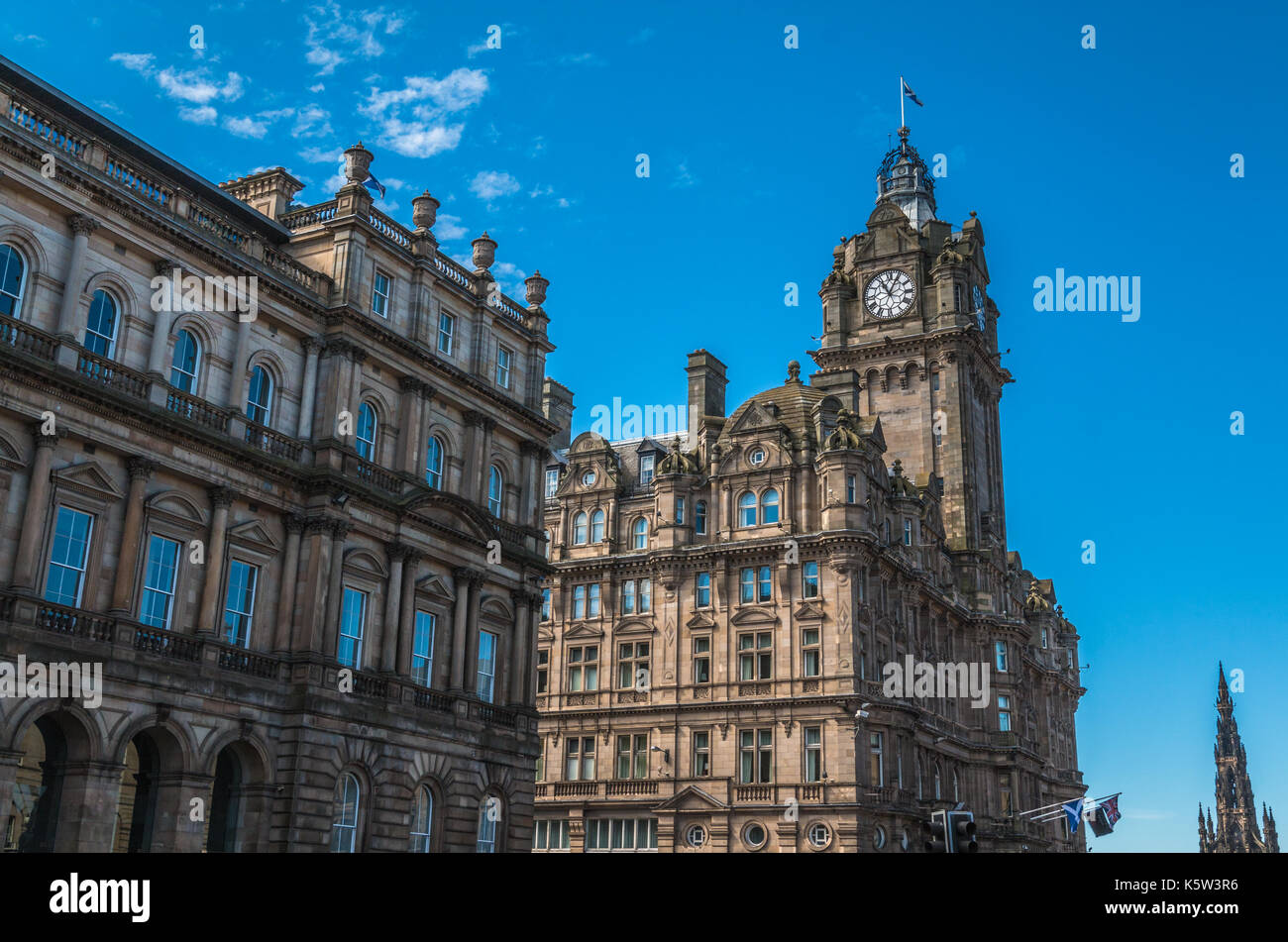 Clocktower in Edinburgh Stock Photo