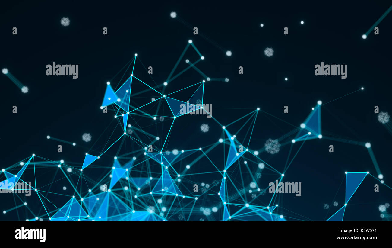 Abstract Polygonal Space Background with Connecting Dots and Lines ...