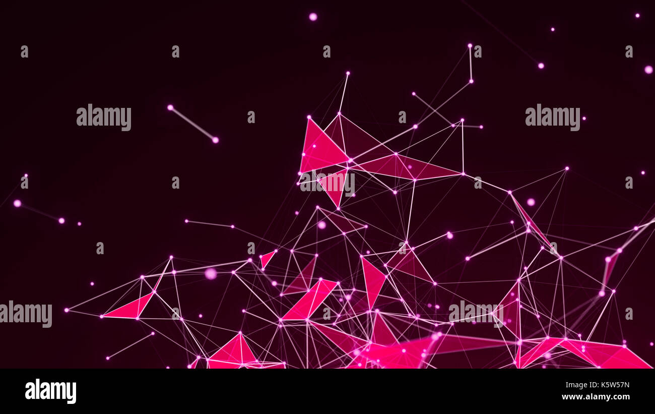 Abstract Polygonal Space Background with Connecting Dots and Lines ...
