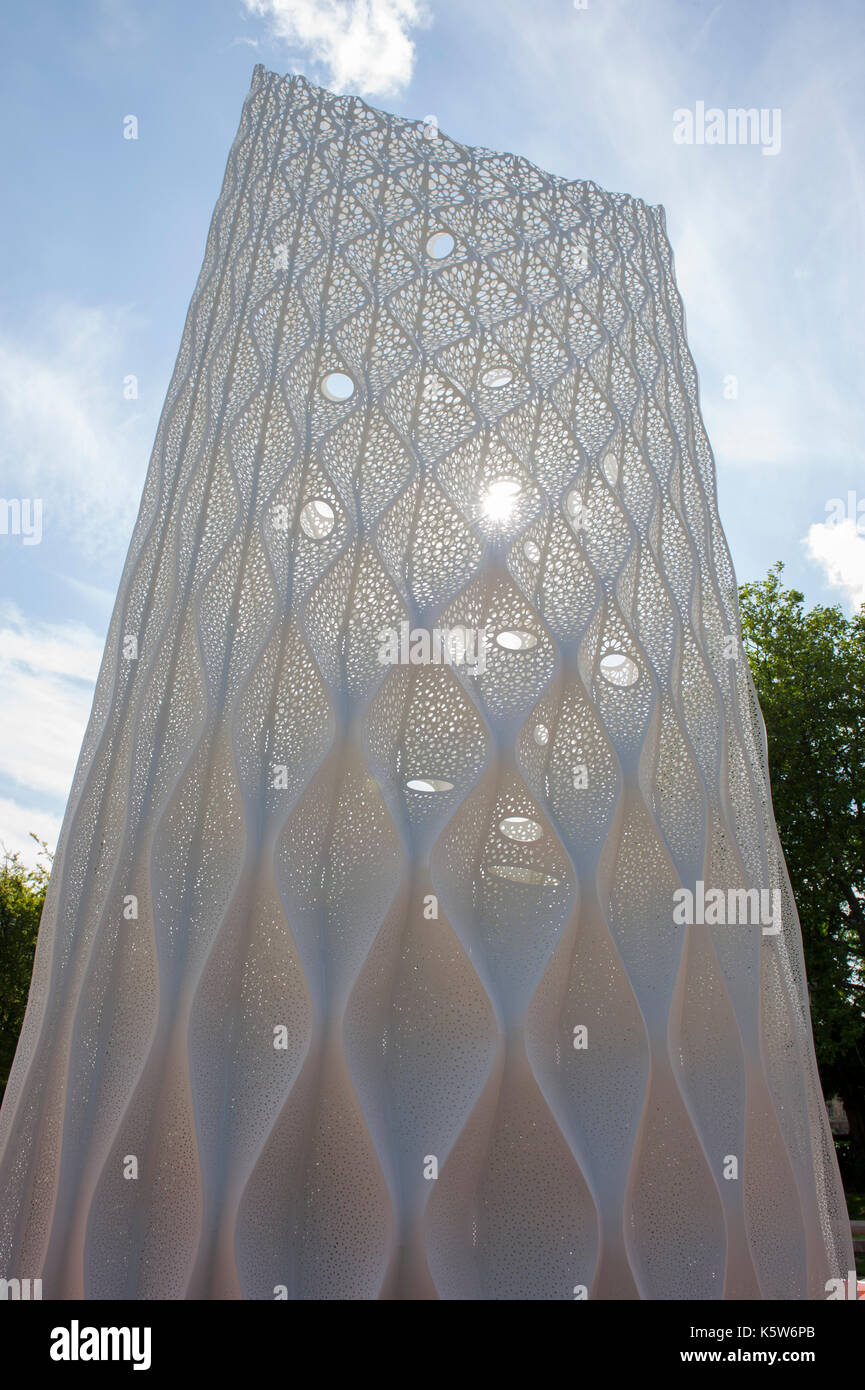 The Solar Gate sculpture installed in Queens Gardens in Kingston Upon
