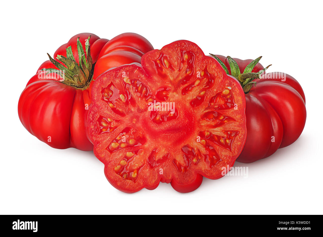 Whole and part of heirloom tomatoes Stock Photo Alamy
