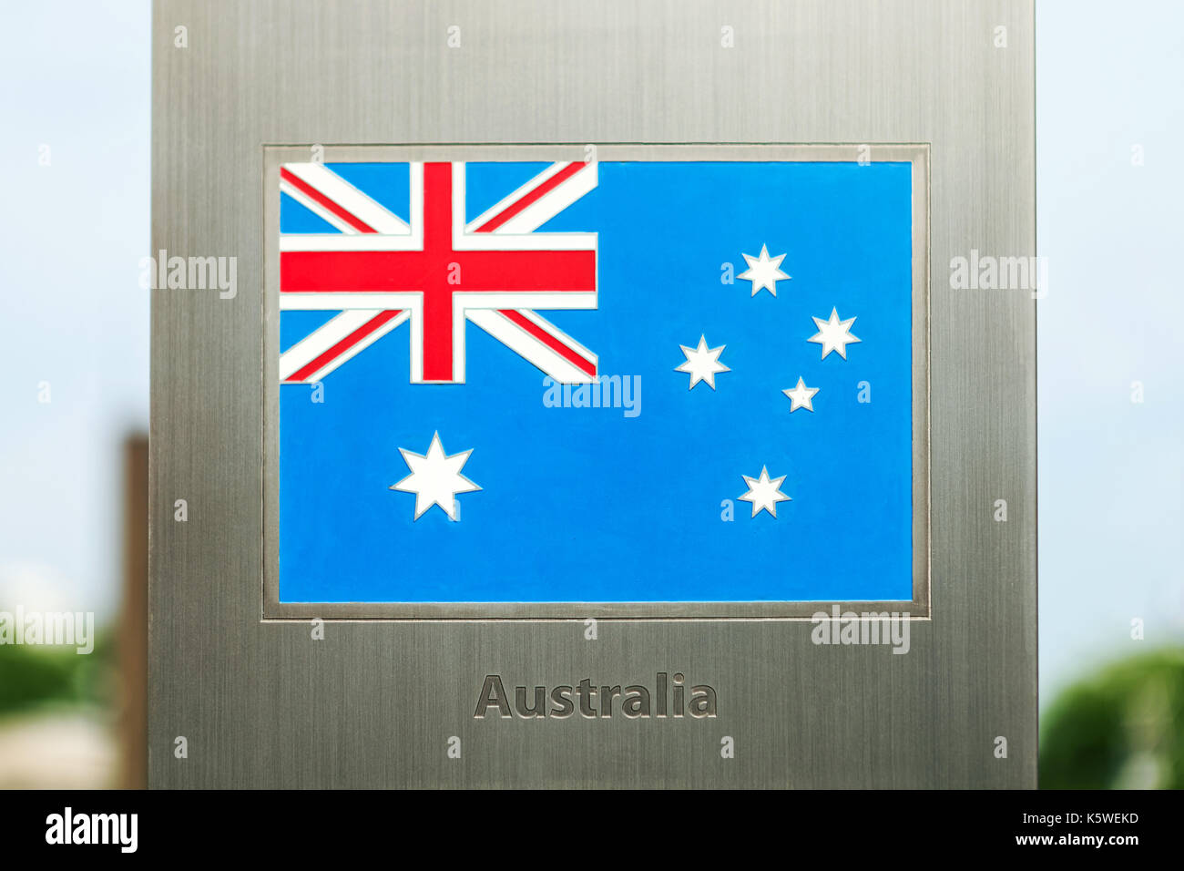 National flags on metal pole series - Australia Stock Photo
