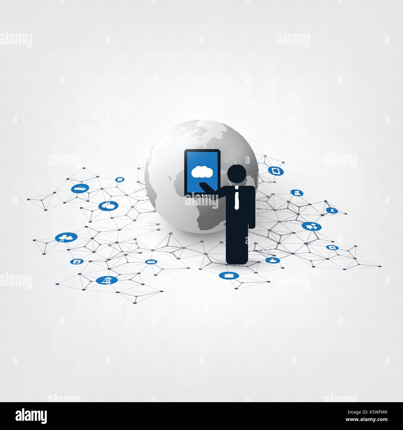 Cloud Computing, Technology, Digital Network Connections, Global ...