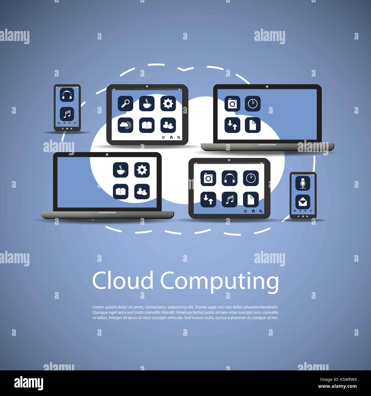 Abstract Blue Cloud Computing Concept Design for Business and IT with ...