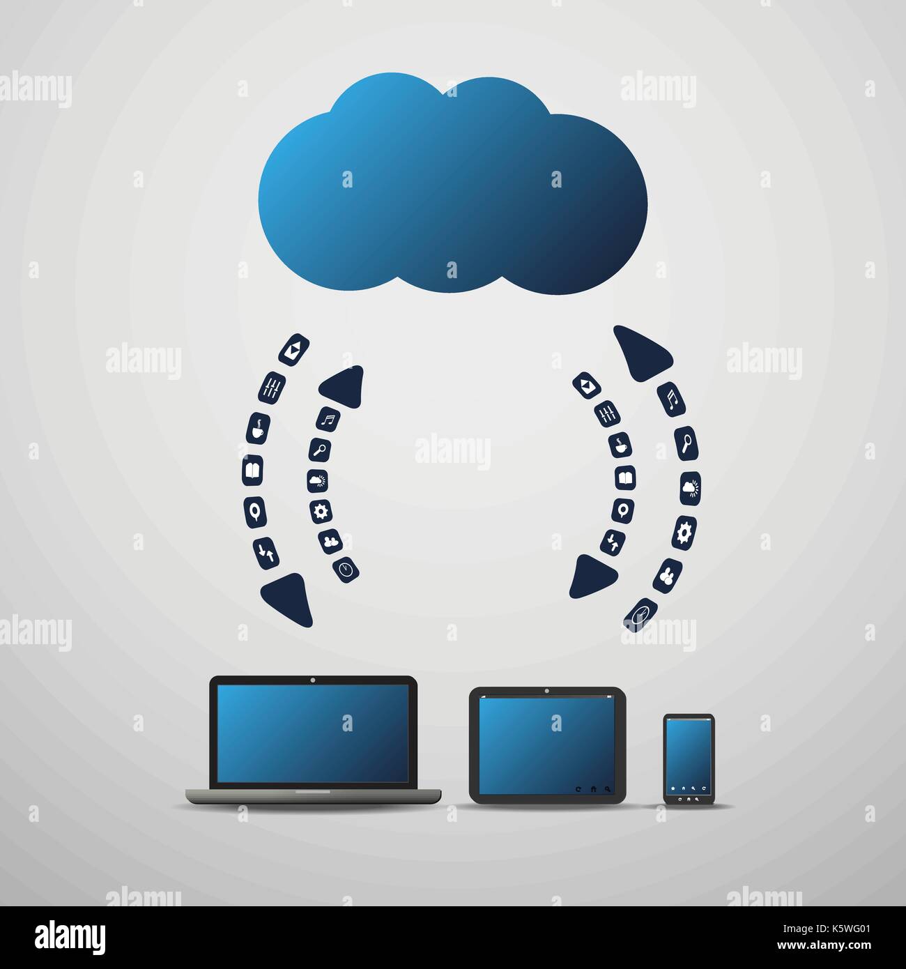 Abstract Colorful Global Network or Cloud Computing Concept Design with ...