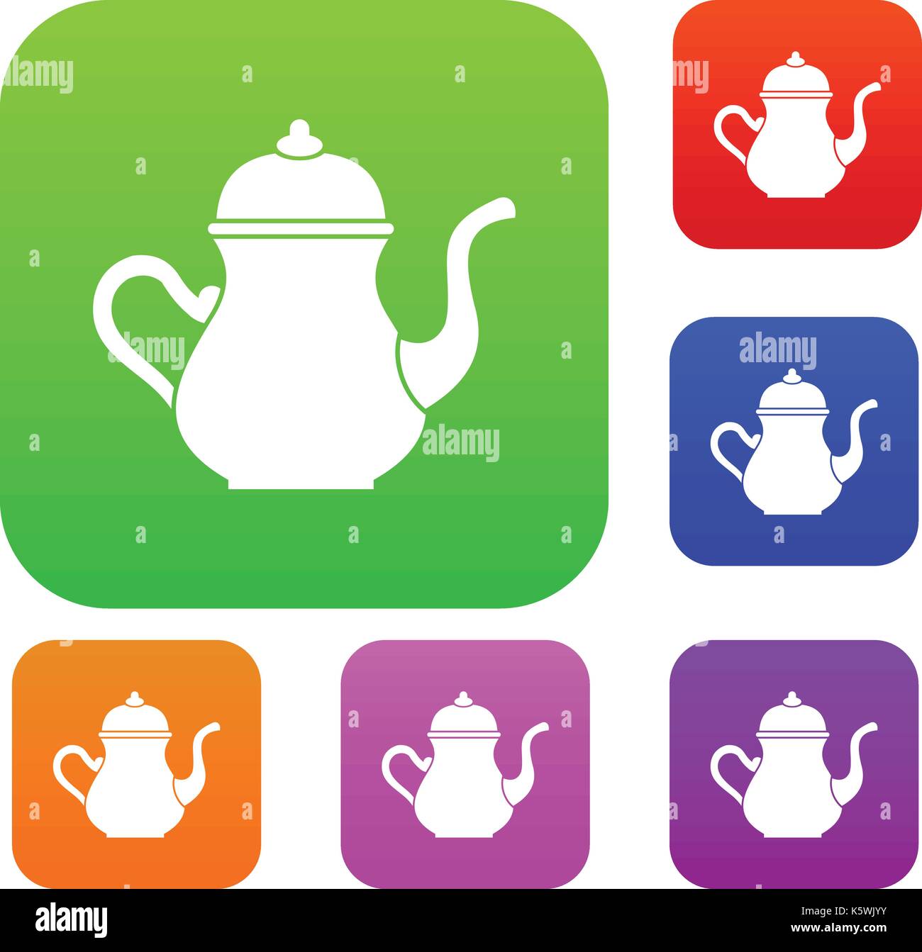 Traditional Turkish teapot set color collection Stock Vector Image