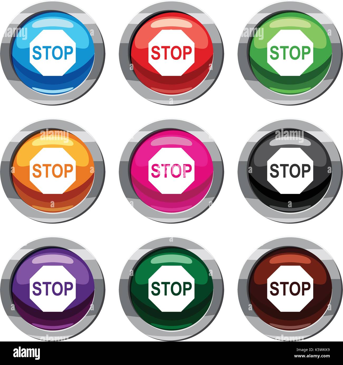 Stop sign set 9 collection Stock Vector Image & Art - Alamy