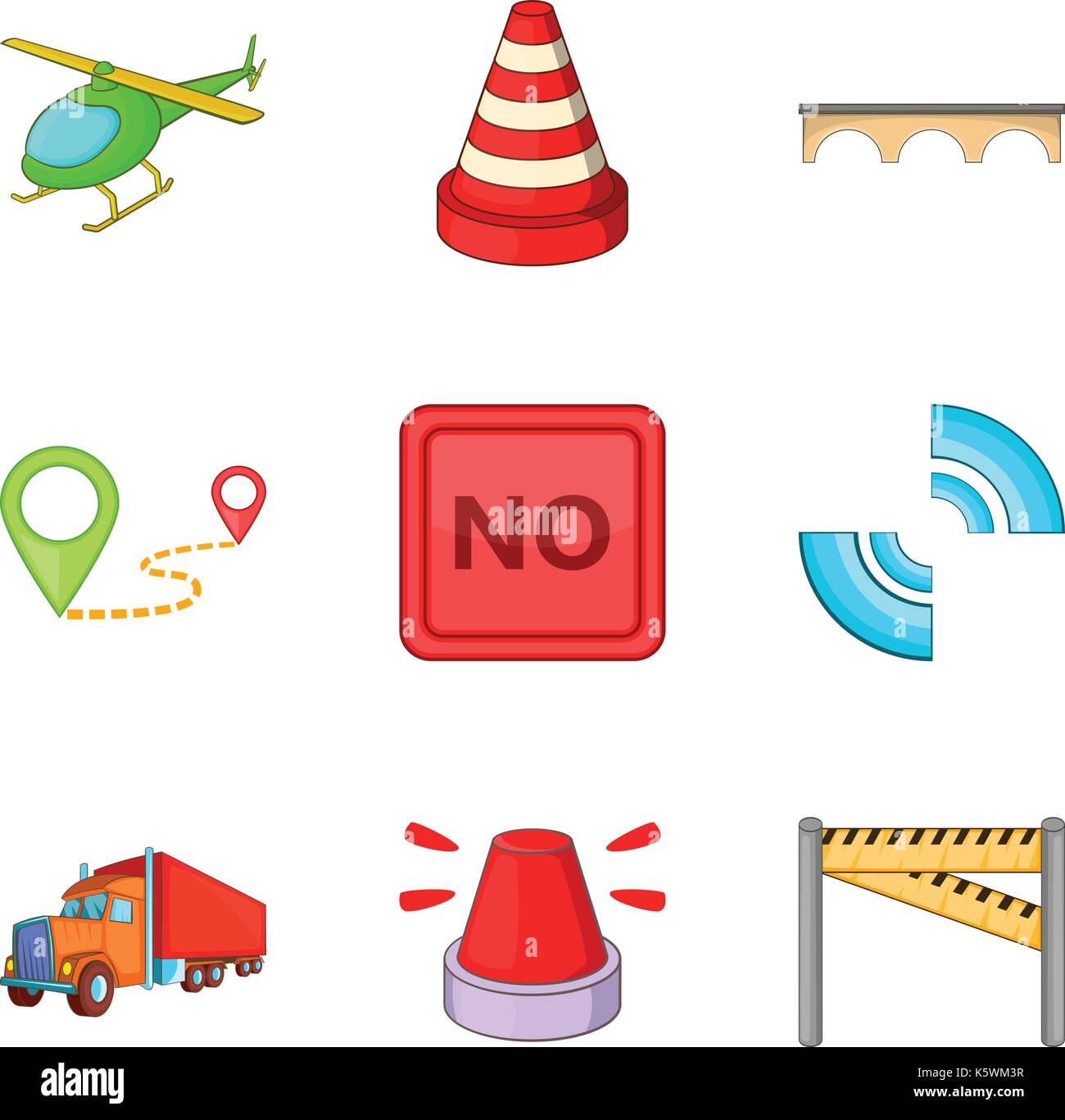City navigation mark icon set, cartoon style Stock Vector Image & Art ...
