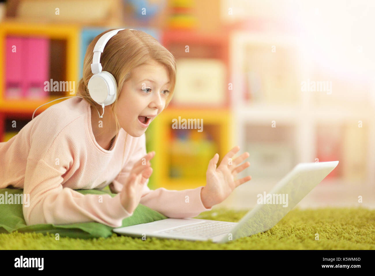 girl using modern laptop Stock Photo - Alamy