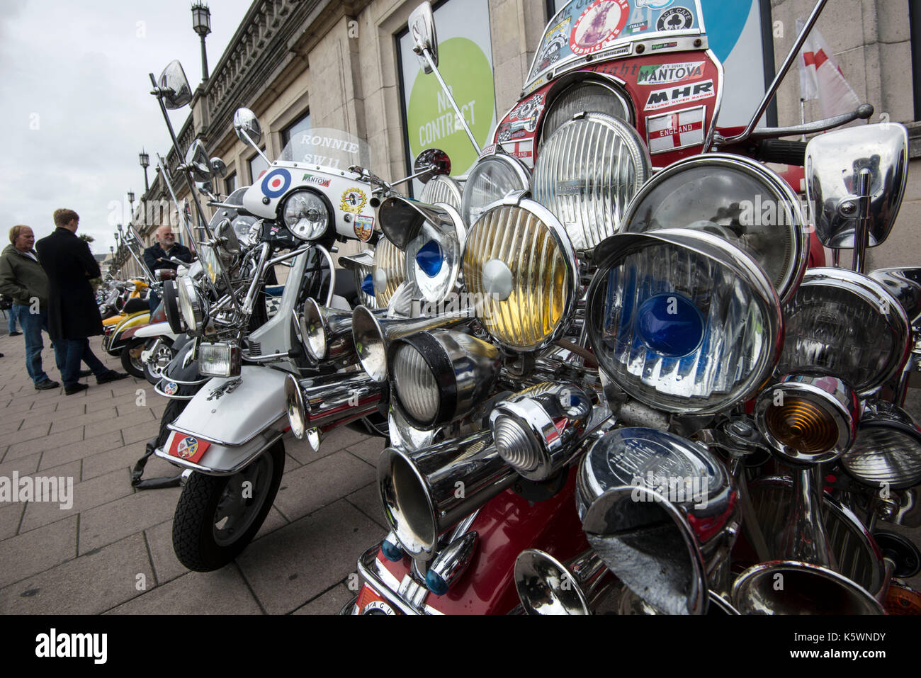 Ace Cafe Reunion 2017 Brighton Burn-Up, Thousands of bikers Descended on the city of Brighton, converging on Madeira Drive for the annual motorcycle r Stock Photo
