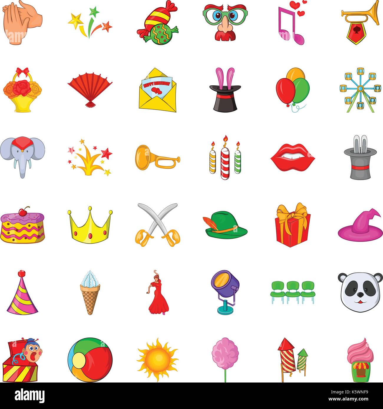 Carnival icons set, cartoon style Stock Vector Image & Art - Alamy