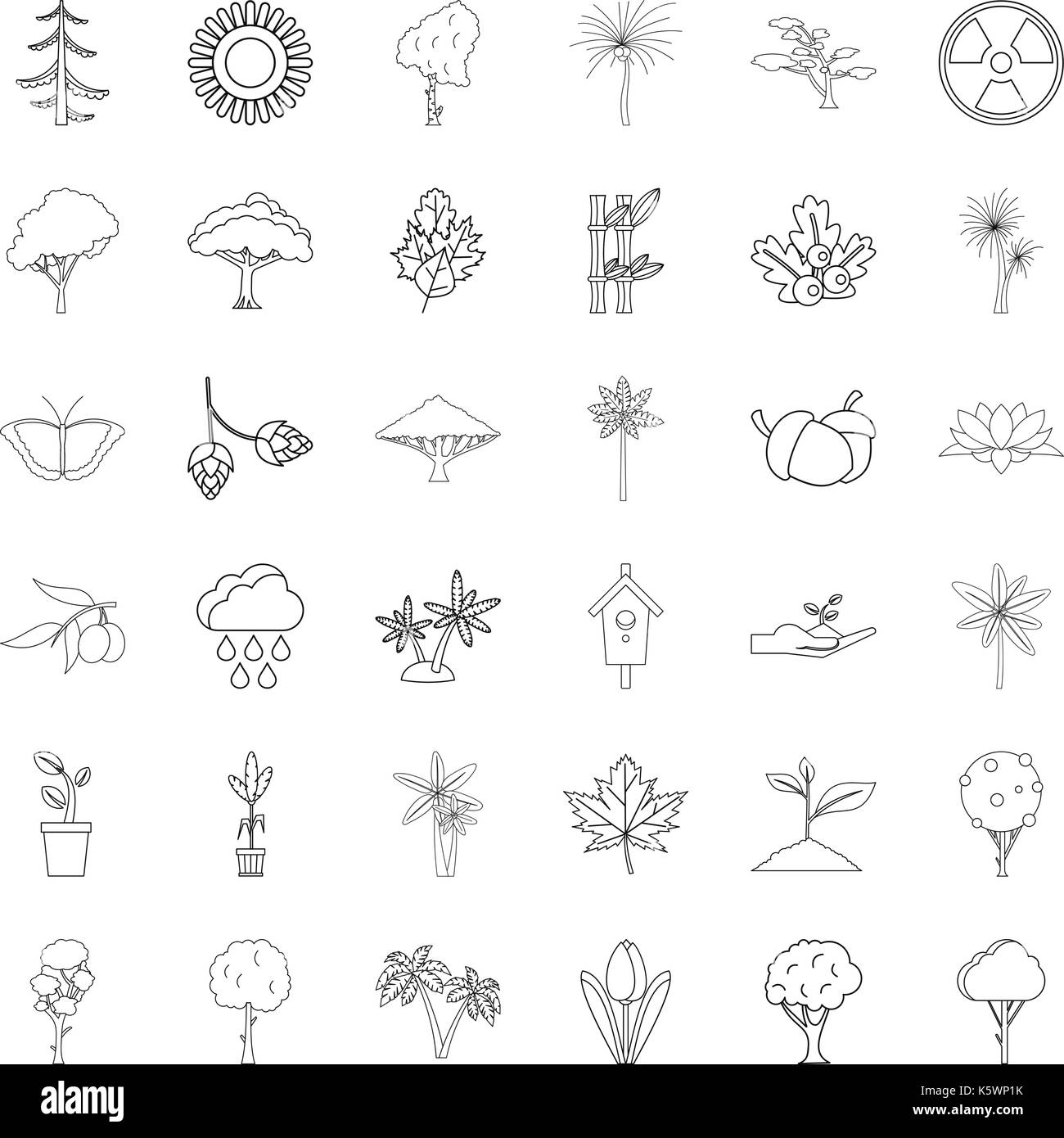 Seed icons set, outline style Stock Vector Image & Art - Alamy