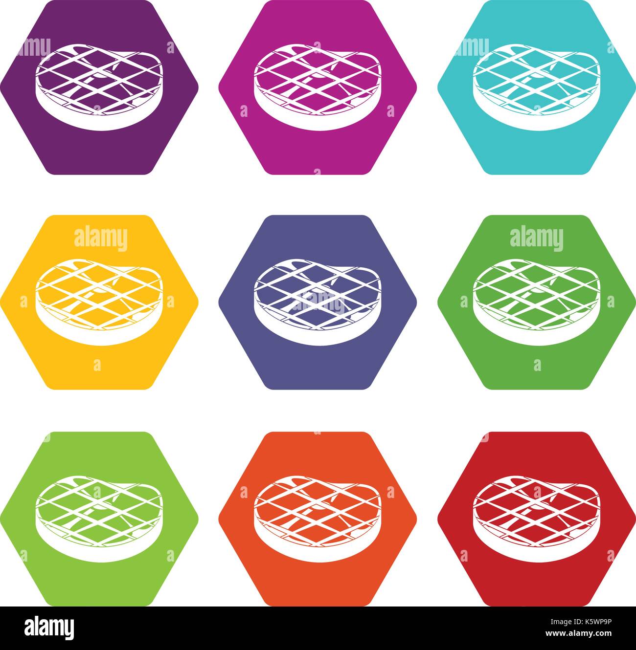 Steak icon set color hexahedron Stock Vector Image & Art - Alamy