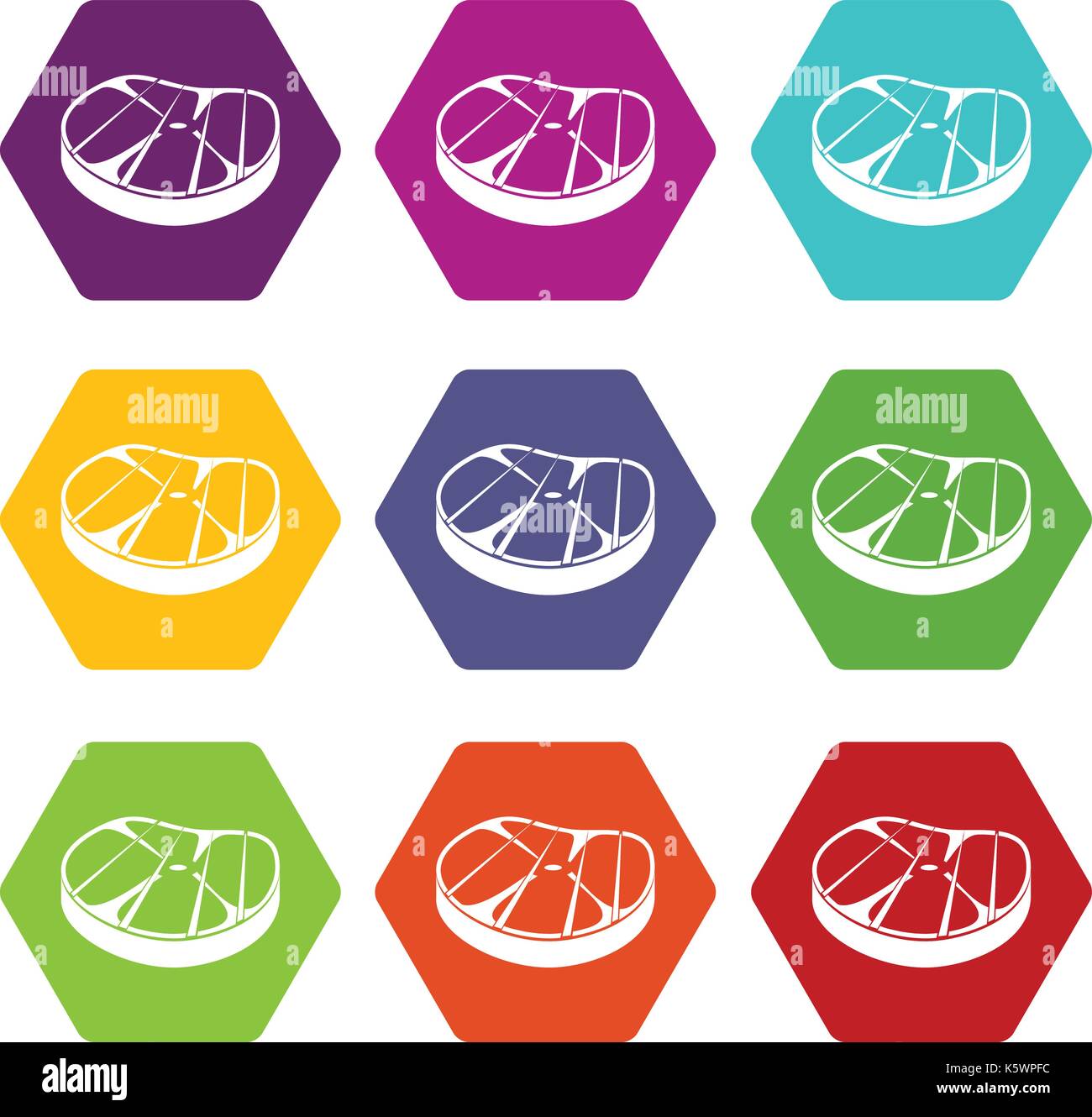 Steak icon set color hexahedron Stock Vector Image & Art - Alamy