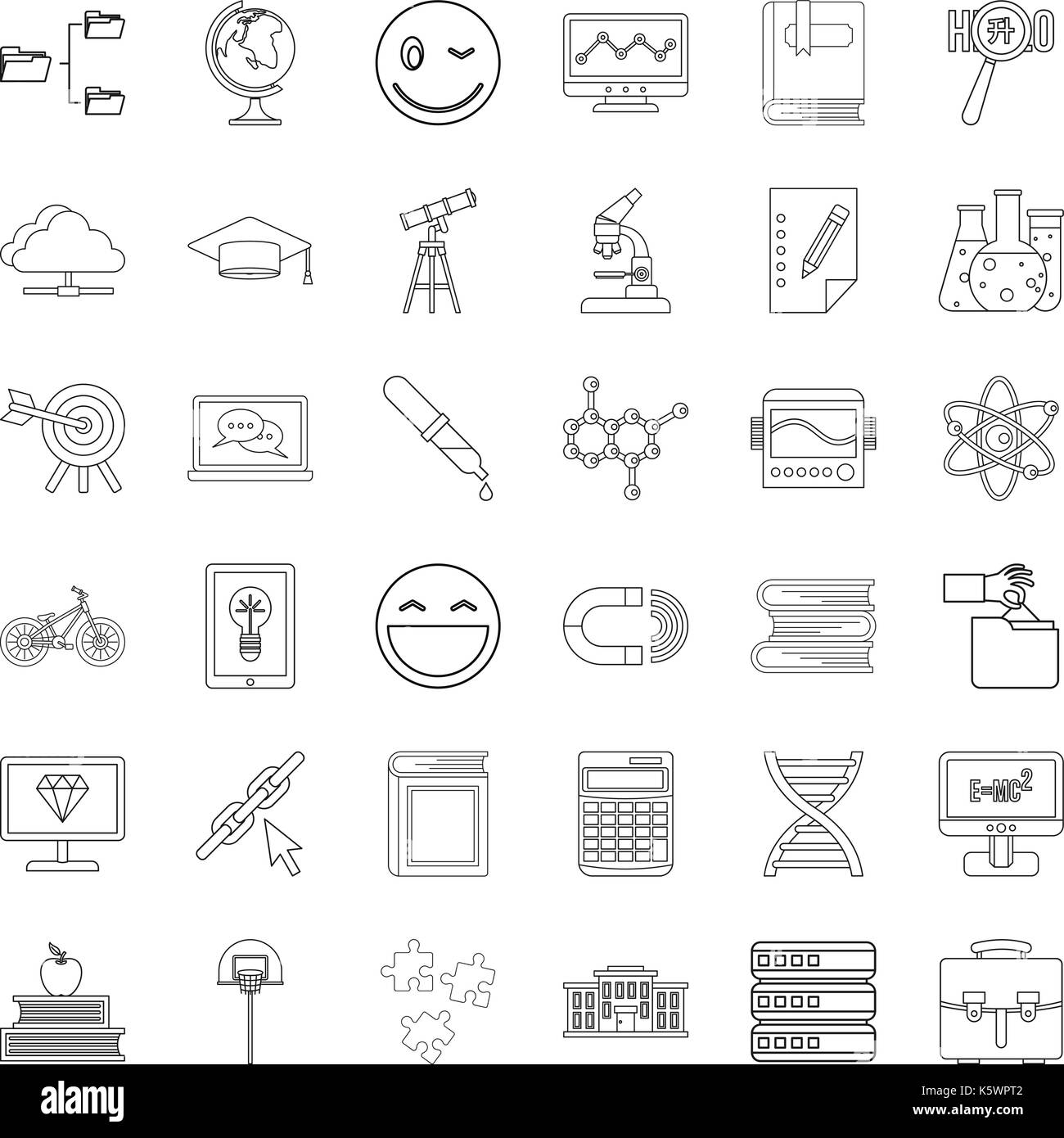 Graduate icons set, outline style Stock Vector Image & Art - Alamy