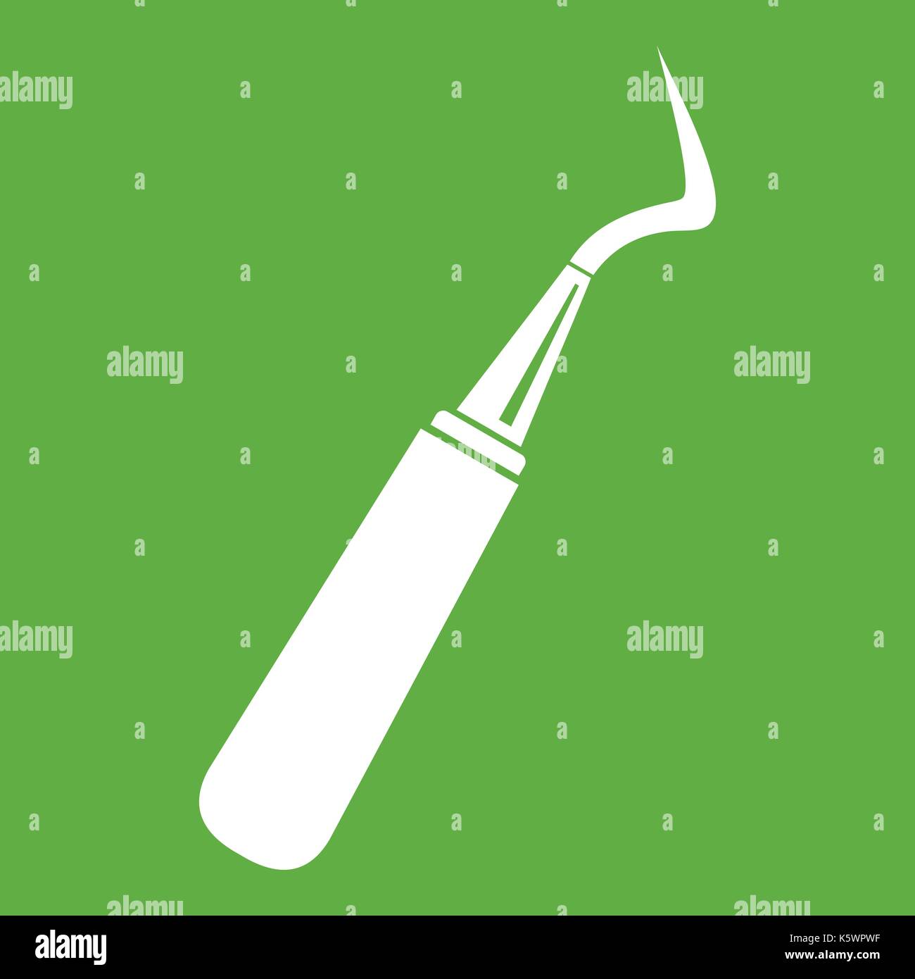 Dental probe icon green Stock Vector