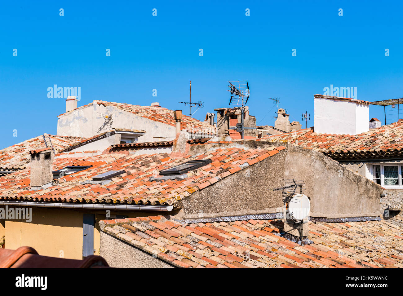 Toiture Village du Castellet Var France 83 Stock Photo