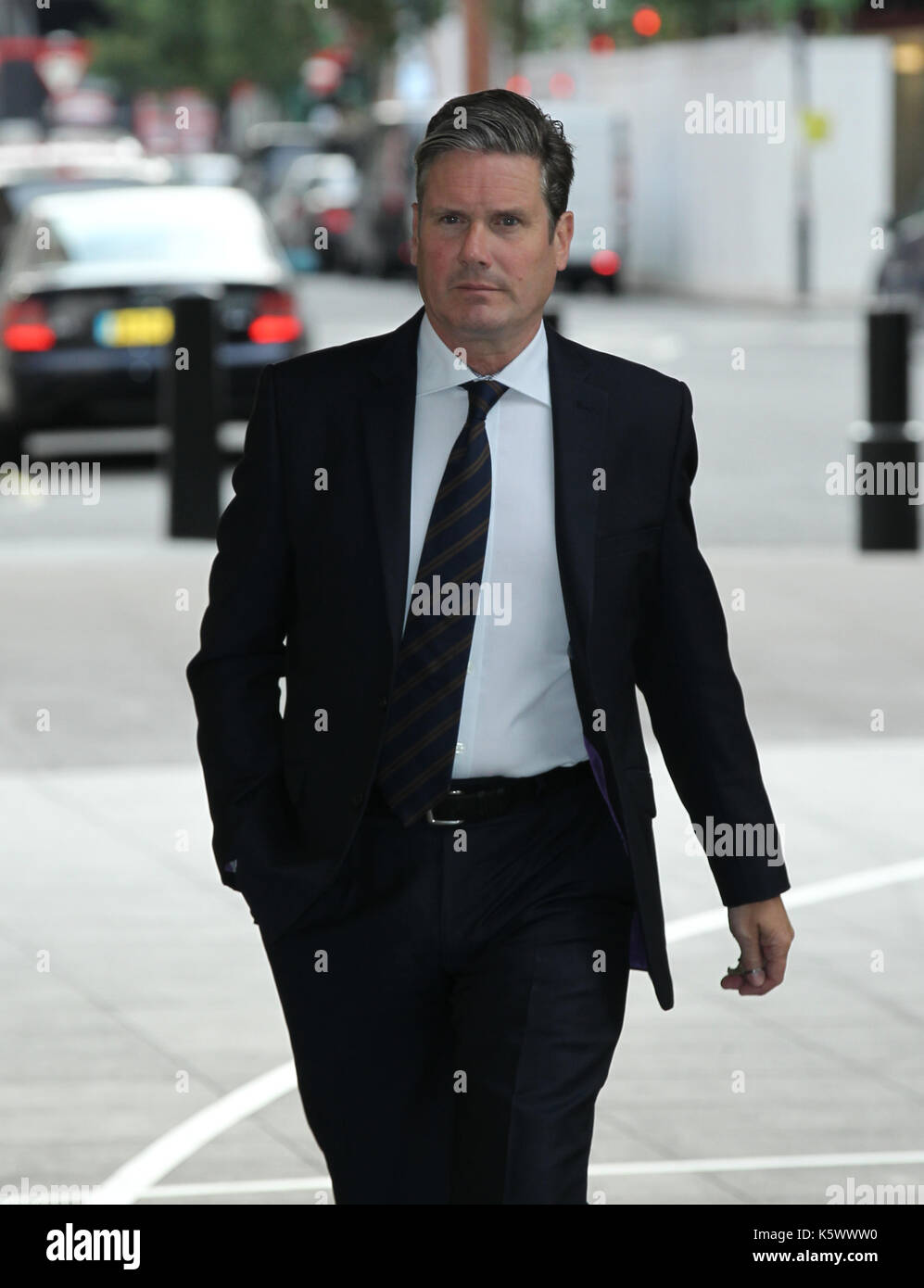 Sir Keir Starmer seen arriving to the BBC studios for the Andrew Marr Show in London on 3rd, Sep 2017 Stock Photo