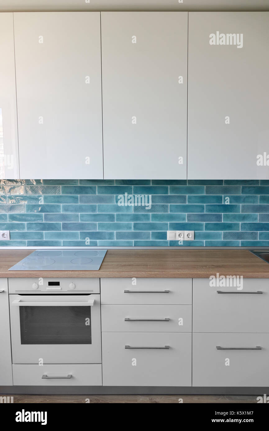 Kitchen with kitchen appliances in modern style Stock Photo - Alamy