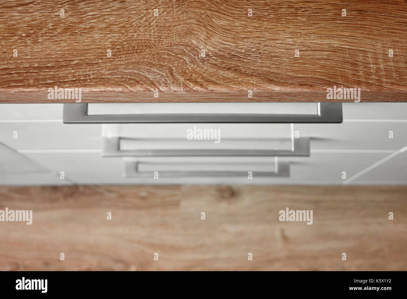 Top view of white kitchen cupboard Stock Photo - Alamy