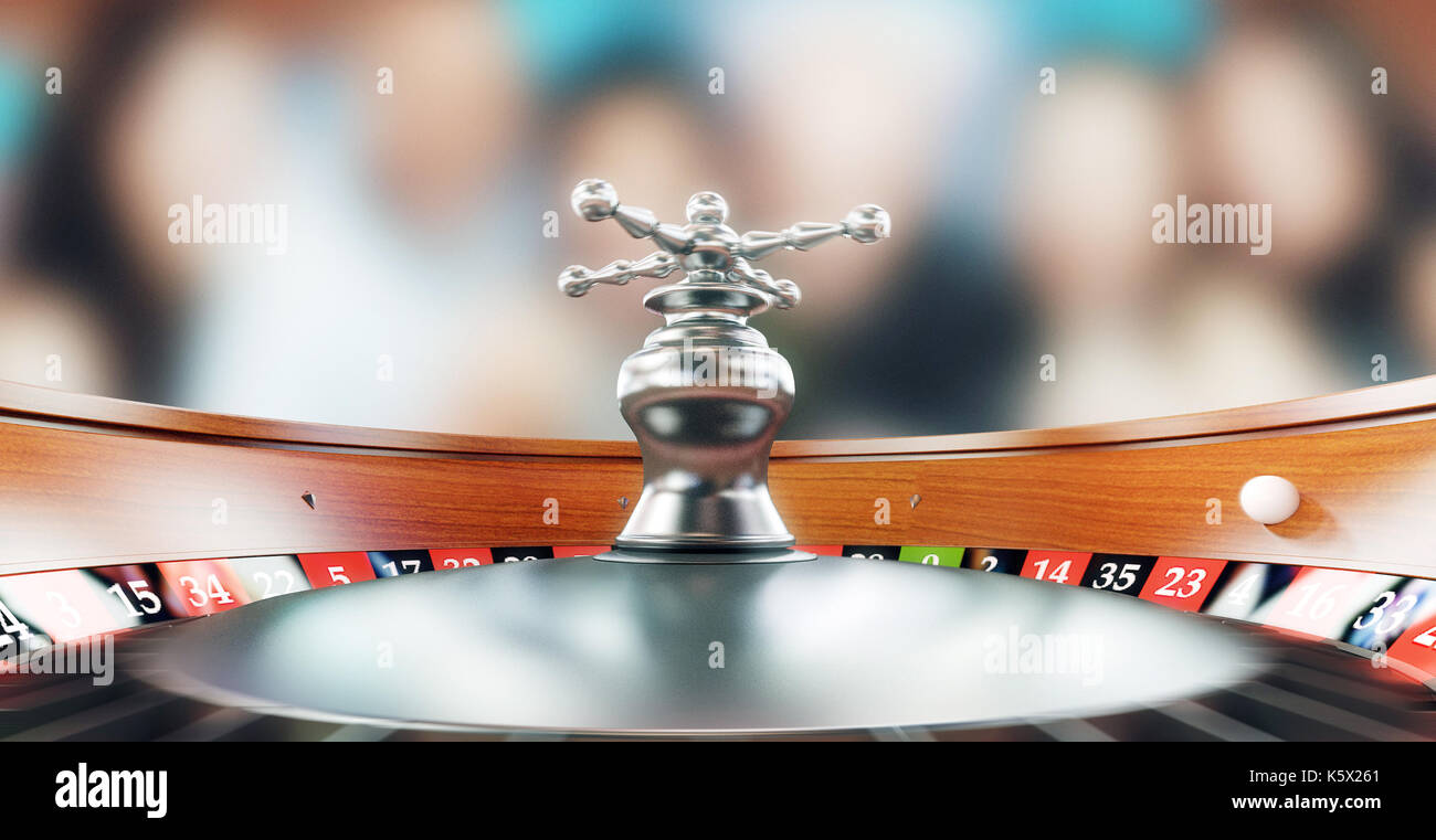 Roulette in casino, black and red, 3d render illustration Stock Photo