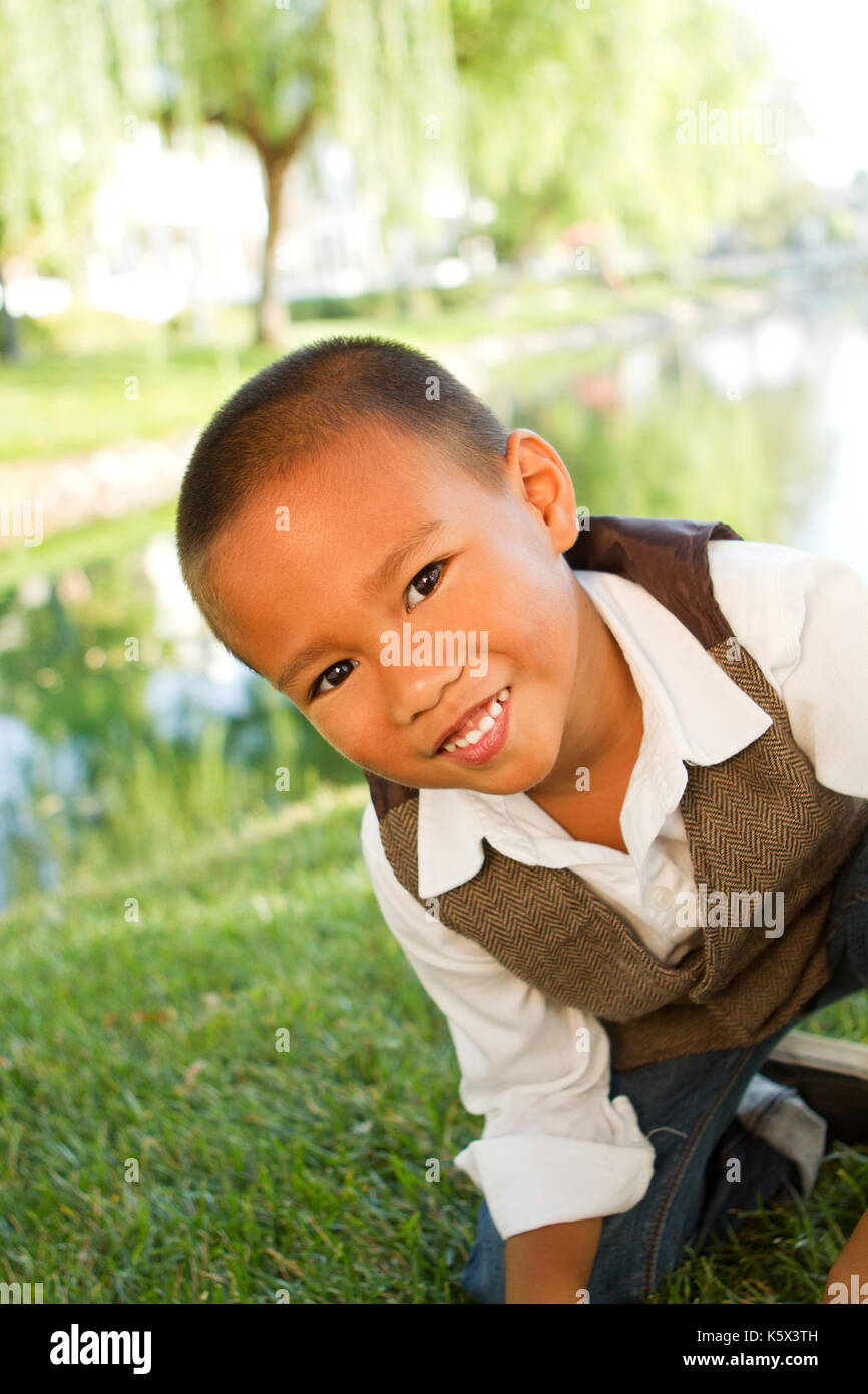 Happy Asian little boy. Stock Photo