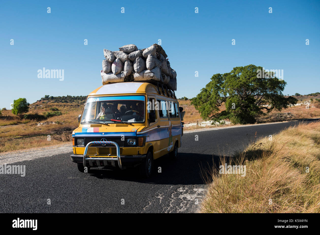 Taxi brousse on the RN4, Madagascar Stock Photo