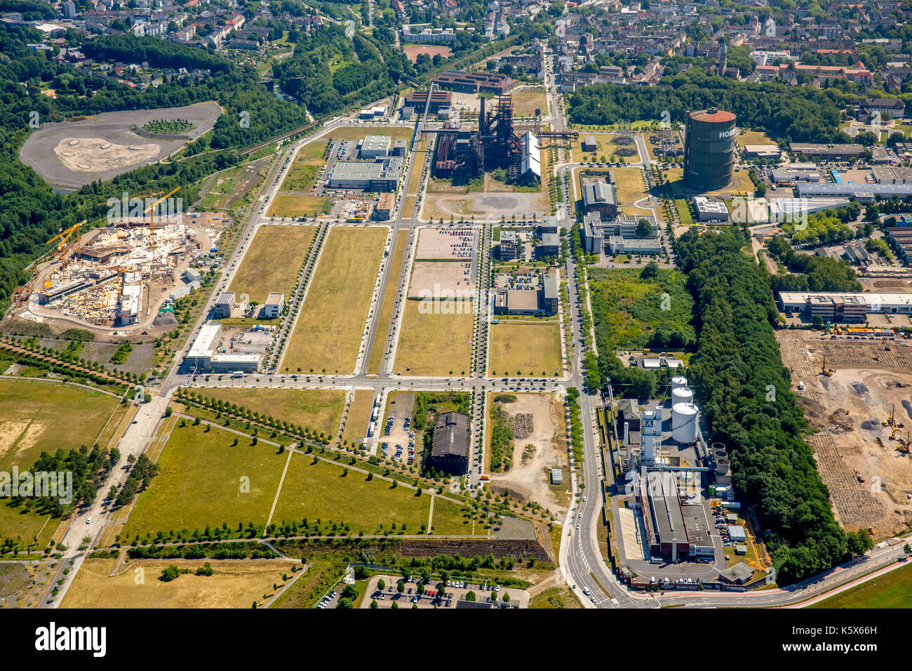 IIndustrial area, industrial district, industrial site, industrial site, phoenix, west, Dortmund, Ruhr area, North Rhine-Westphalia, Germany, Dortmund Stock Photo