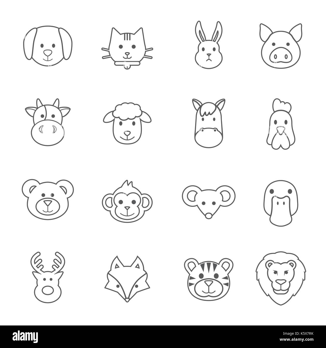animal face set Stock Vector Image & Art - Alamy animal face set Stock Vector Image & Art - Alamy