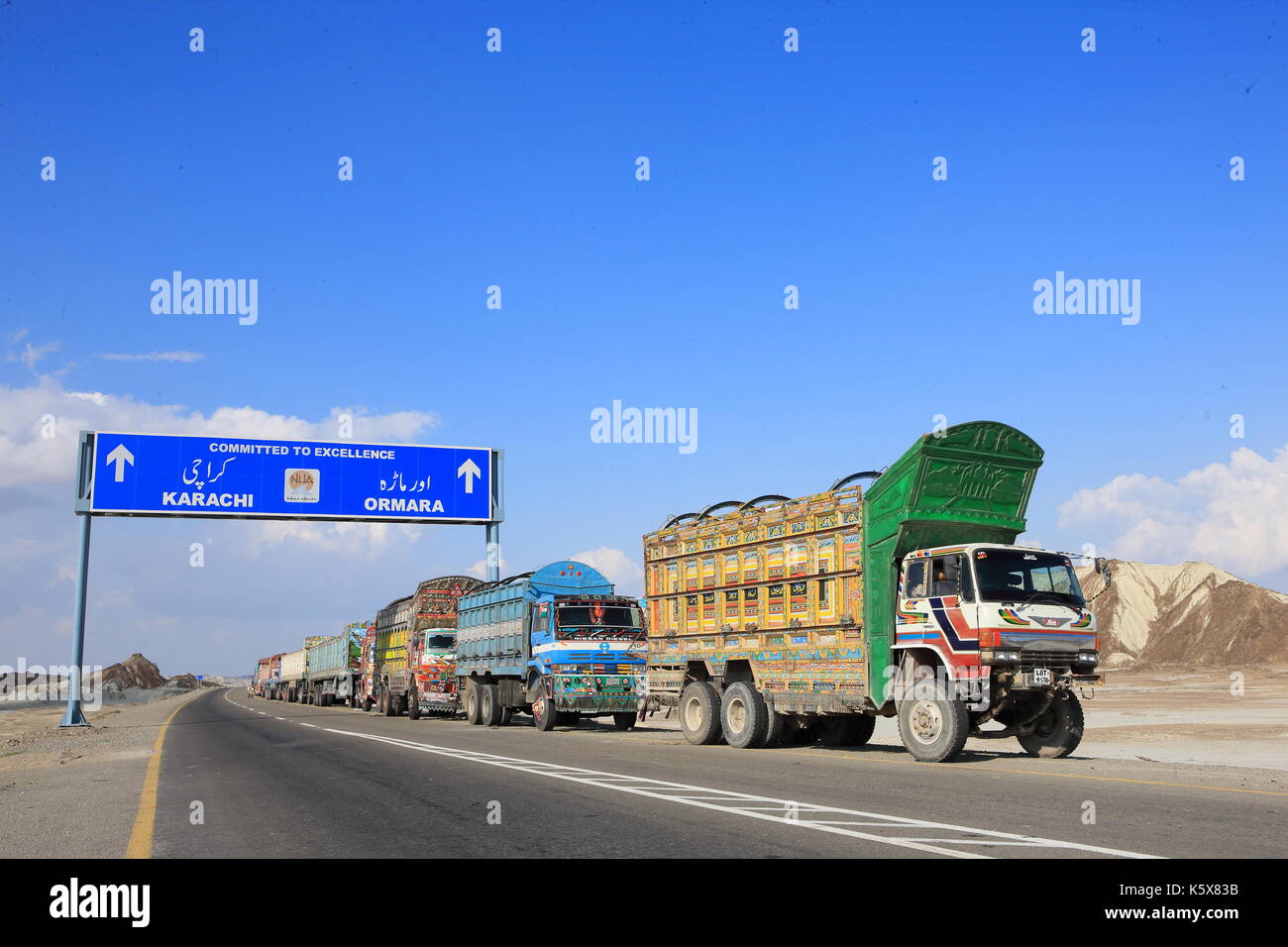 Makran Coastal Highway, Baluchistan, Pakistan Stock Photo