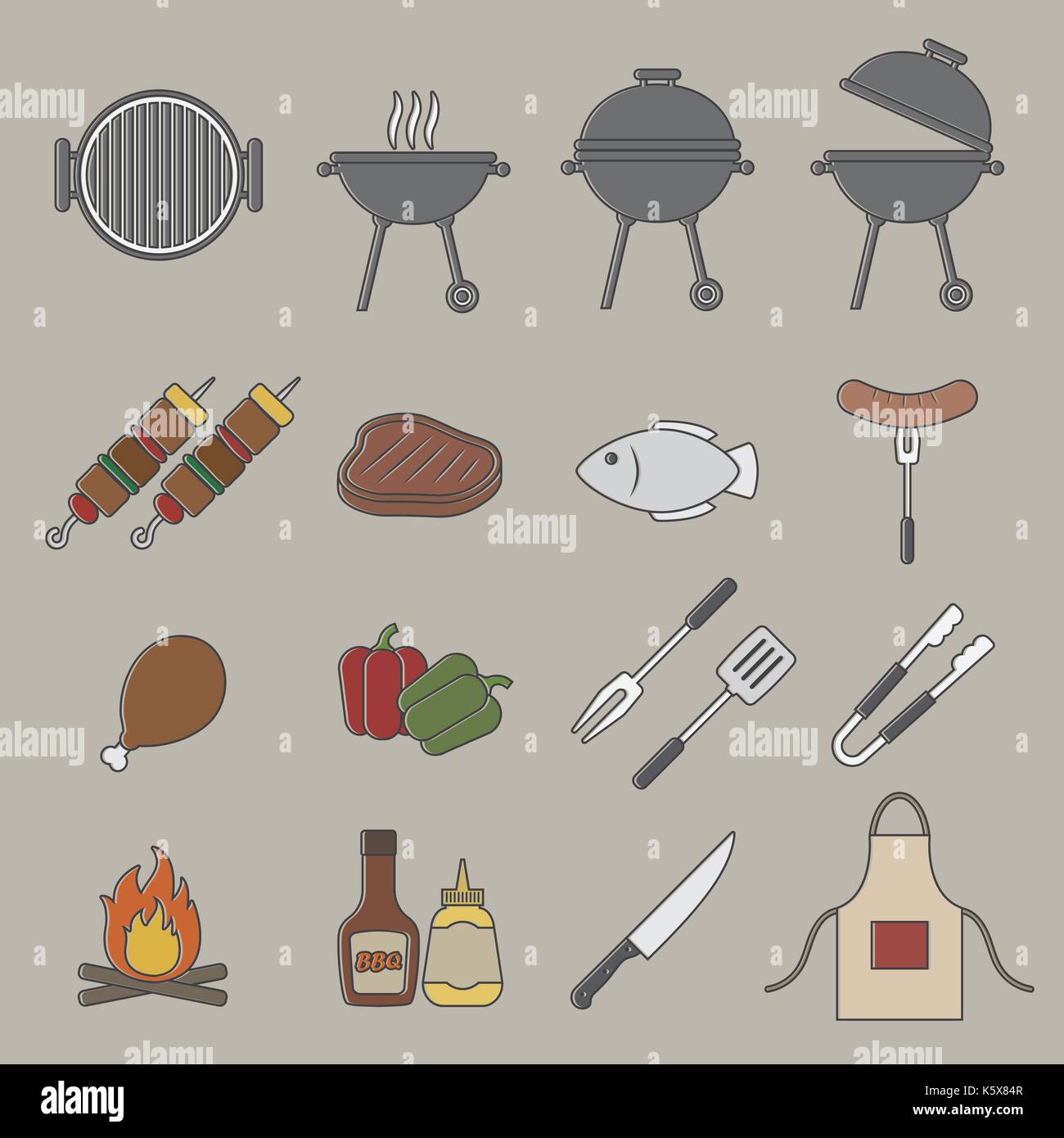 barbecue grill icon Stock Vector Image & Art - Alamy