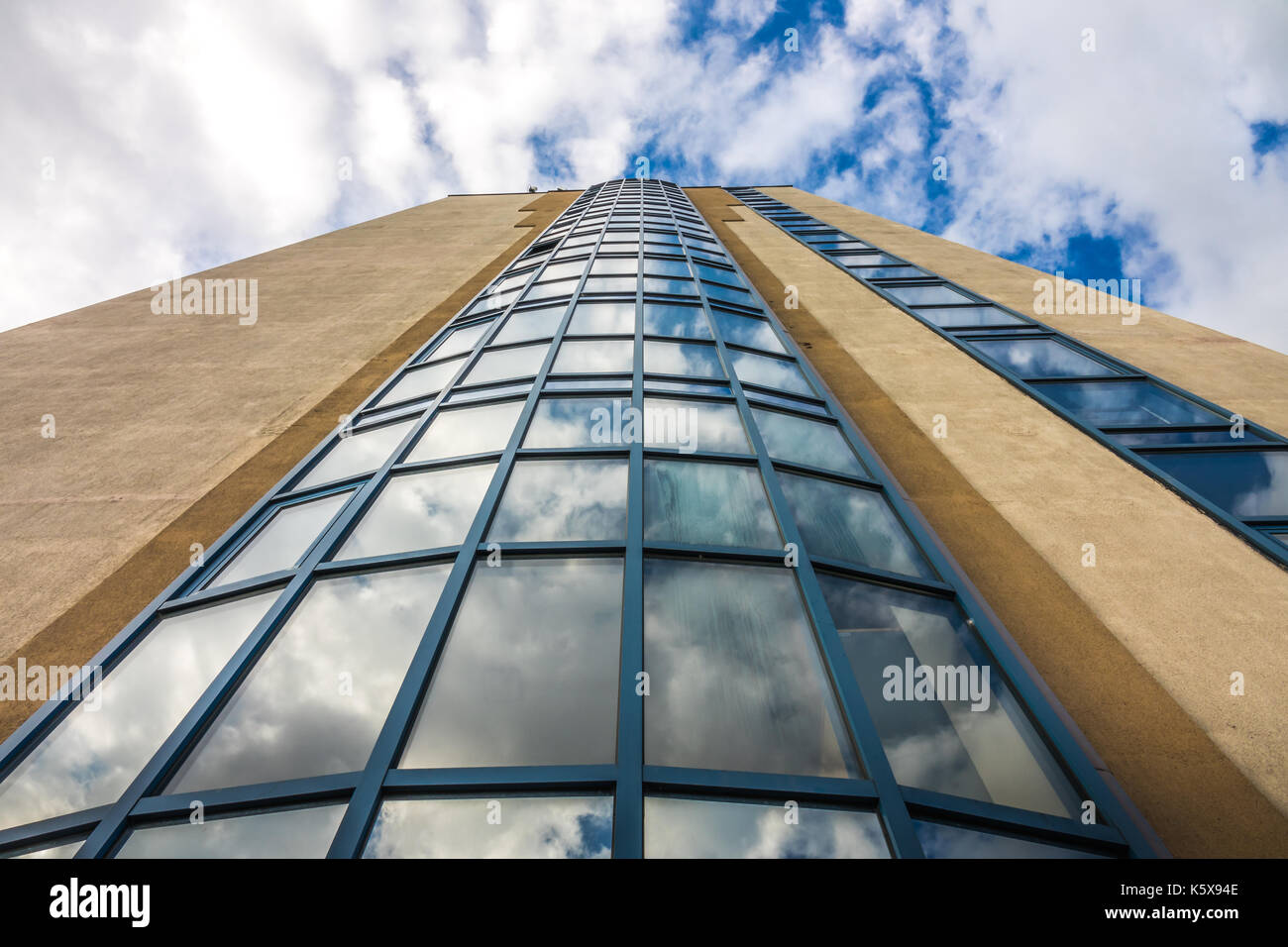 Bydgoszcz, Poland -  August 2017 : View of the tall office of a Bank Pocztowy on Jagiellonska street Stock Photo